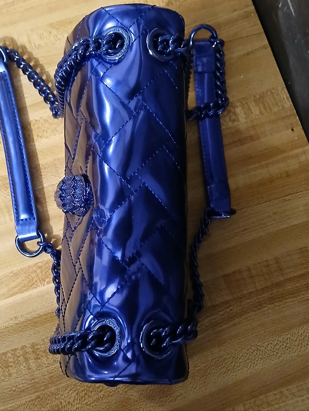 Kurt Geiger NWT Blueish Metallic Kensington & Dustbag - Picture 5 of 10